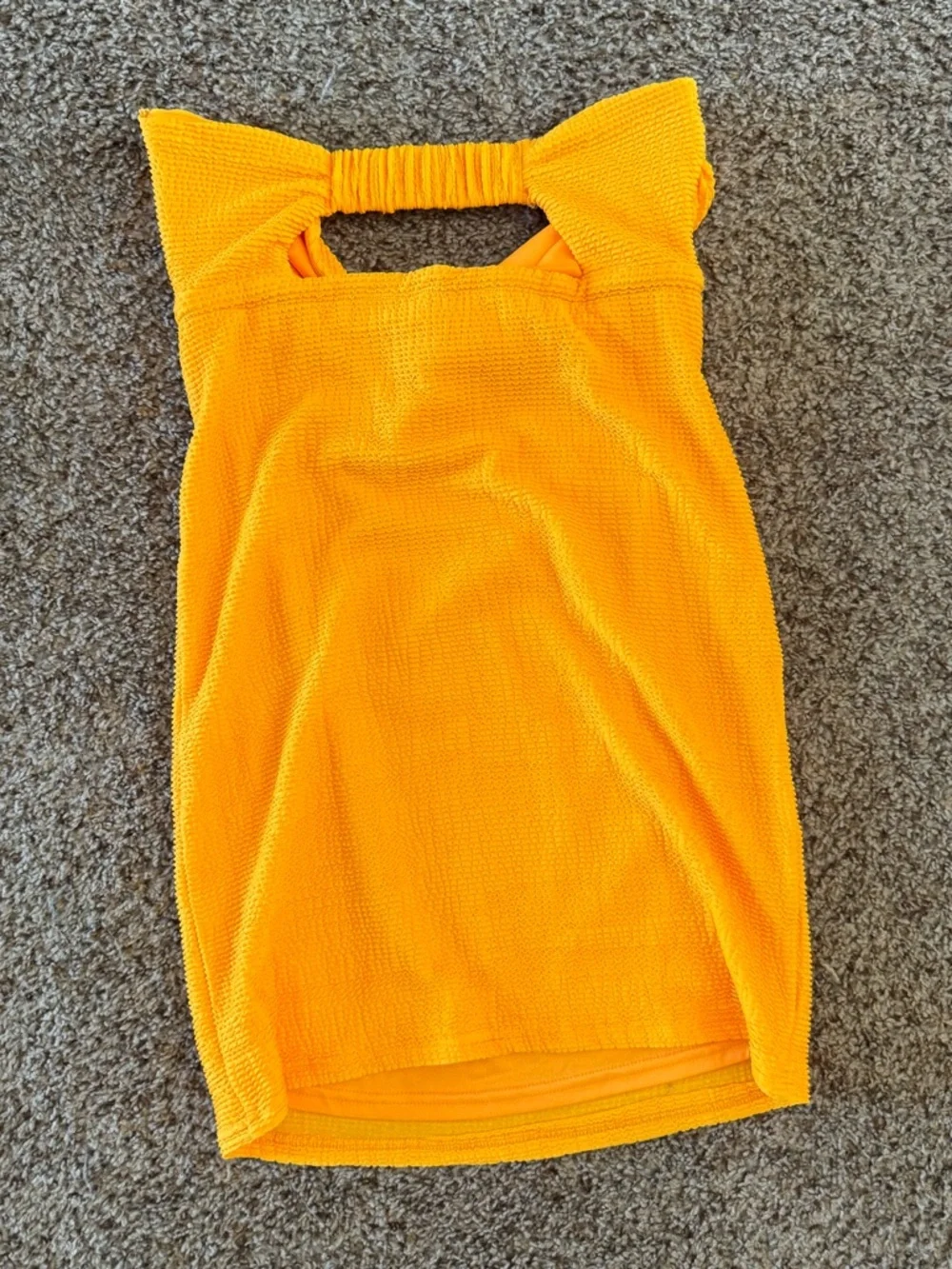 Fashion Nova “Having Fun” Textured Orange Mini Dress – Size L – NWOT - Picture 5 of 6